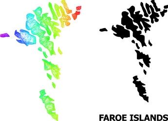 net map faroe islands with spectrum gradient vector image