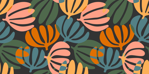 simple seamless pattern with abstract leaves vector image