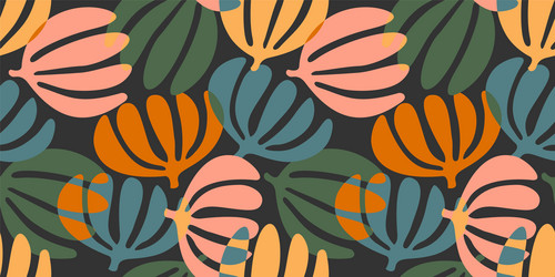 Simple seamless pattern with abstract leaves vector