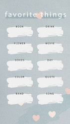 favorite things social media story template vector