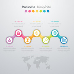 Infographics timeline seven options vector