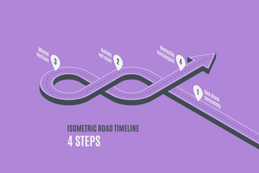 isometric navigation map infographic 4 steps vector image