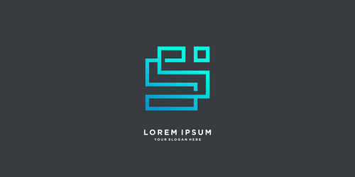 Monogram logo design initial letter s Royalty Free Vector