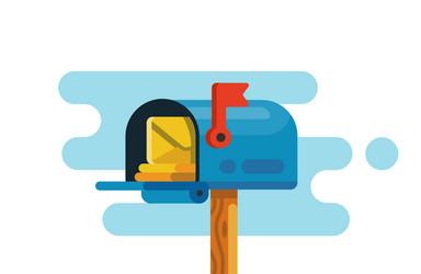 open mail box with mails vector