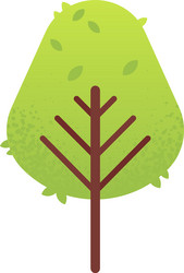 stylized green tree with a brown trunk and rounded vector image