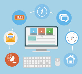 support concept with different item icons vector image