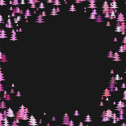 abstract random pine tree pattern round border vector image