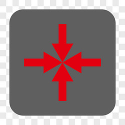 Compress arrows rounded square button vector