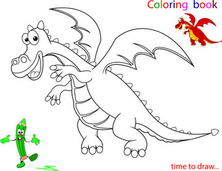 Dragon Sketch for Coloring Vector Image