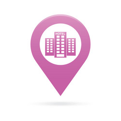 hotel map pointer icon marker gps location flag vector image