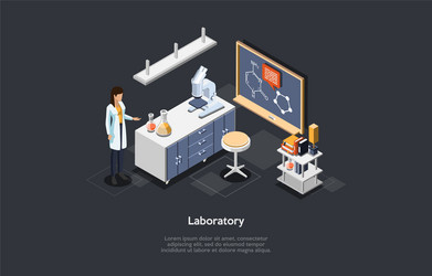 Isometric of laboratory indoors vector