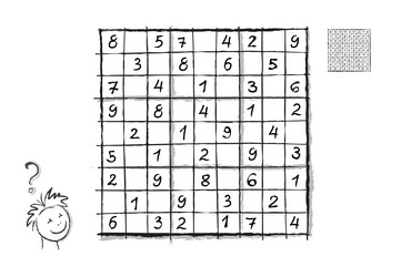 Logic sudoku puzzle game for children and adults vector