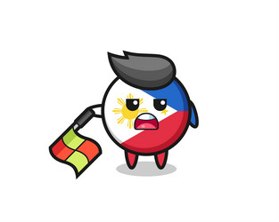 philippines flag badge character as line judge vector image