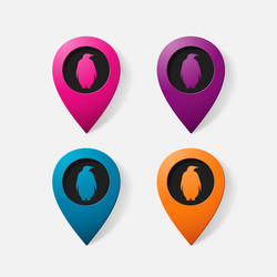 realistic color pointer penguin vector image