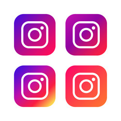 set of social networking icons instagram web vector image