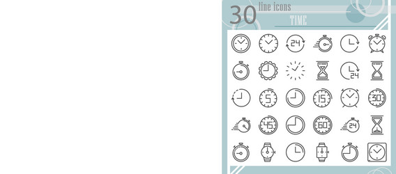 time line icon set clock symbols collection vector image