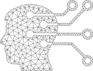 brain interface circuit polygonal frame vector image