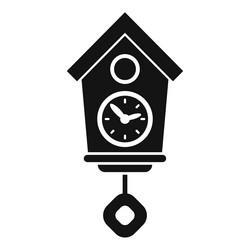 cuckoo clock hanging on white background showing vector image
