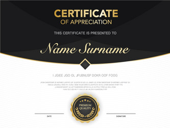 diploma certificate template red and gold color vector image