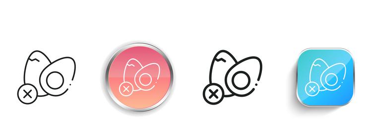 egg free icon thin linear regular and button vector image