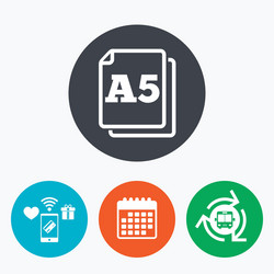 paper size a5 standard icon document symbol vector image