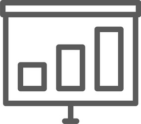 presentation with growing schedule line icon vector image