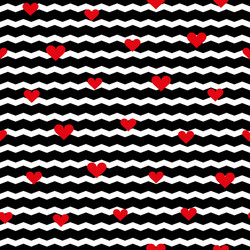red heart pattern on zigzag background vector image