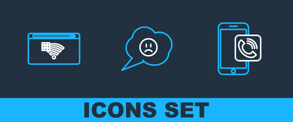 set line mobile phone call no internet connection vector image