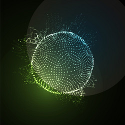 3d illuminated sphere of glowing particles vector