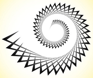abstract edgy spiral volute with triangular shapes vector image