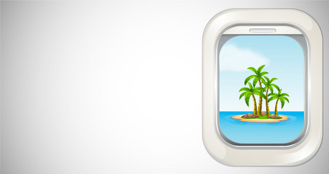 background template with view of island throught vector image