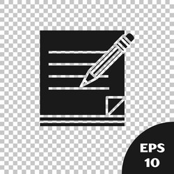 black blank notebook and pencil with eraser icon vector image