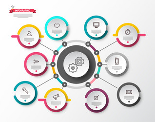 circle infographic layout with paper labels vector image