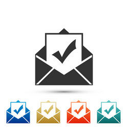 envelope with document and check mark icon vector image