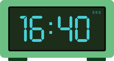 Green Table Clock Icon - Digital Display vector image