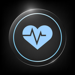 Heart with ecg wave - cardiogram symbol medical vector