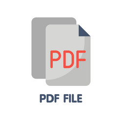 Icon pdf file in flat style design on white vector