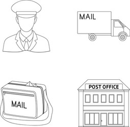 postman in uniform mail machine bag vector image