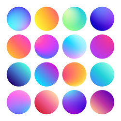 rounded holographic gradient sphere button vector image