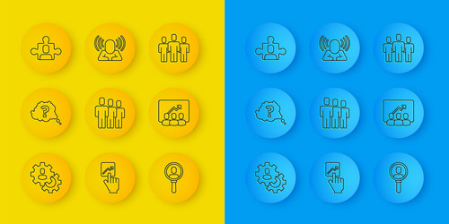 set line head hunting question mark users group vector image