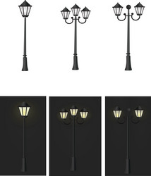 Streeoutdoor shine led decoration street light vector