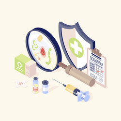 Vaccination equipment isometric color healthcare vector