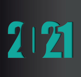 2021 happy new year text creative design Vector Image