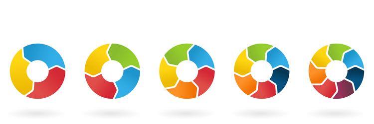 circle divided into equal steps segments version vector image