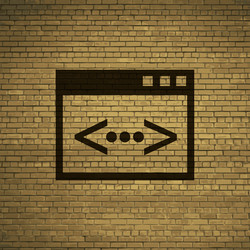 code icon symbol flat modern web design with long vector image