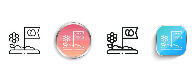 egg hunt icon thin linear regular and button vector image