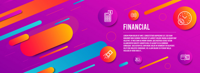 fast payment sale and loan percent icons set vector