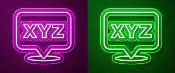glowing neon line xyz coordinate system icon vector image