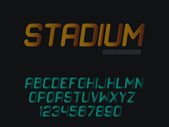 linear uppercase font vector image