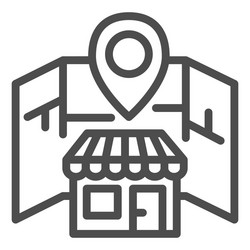 map and store with location marker line icon vector image